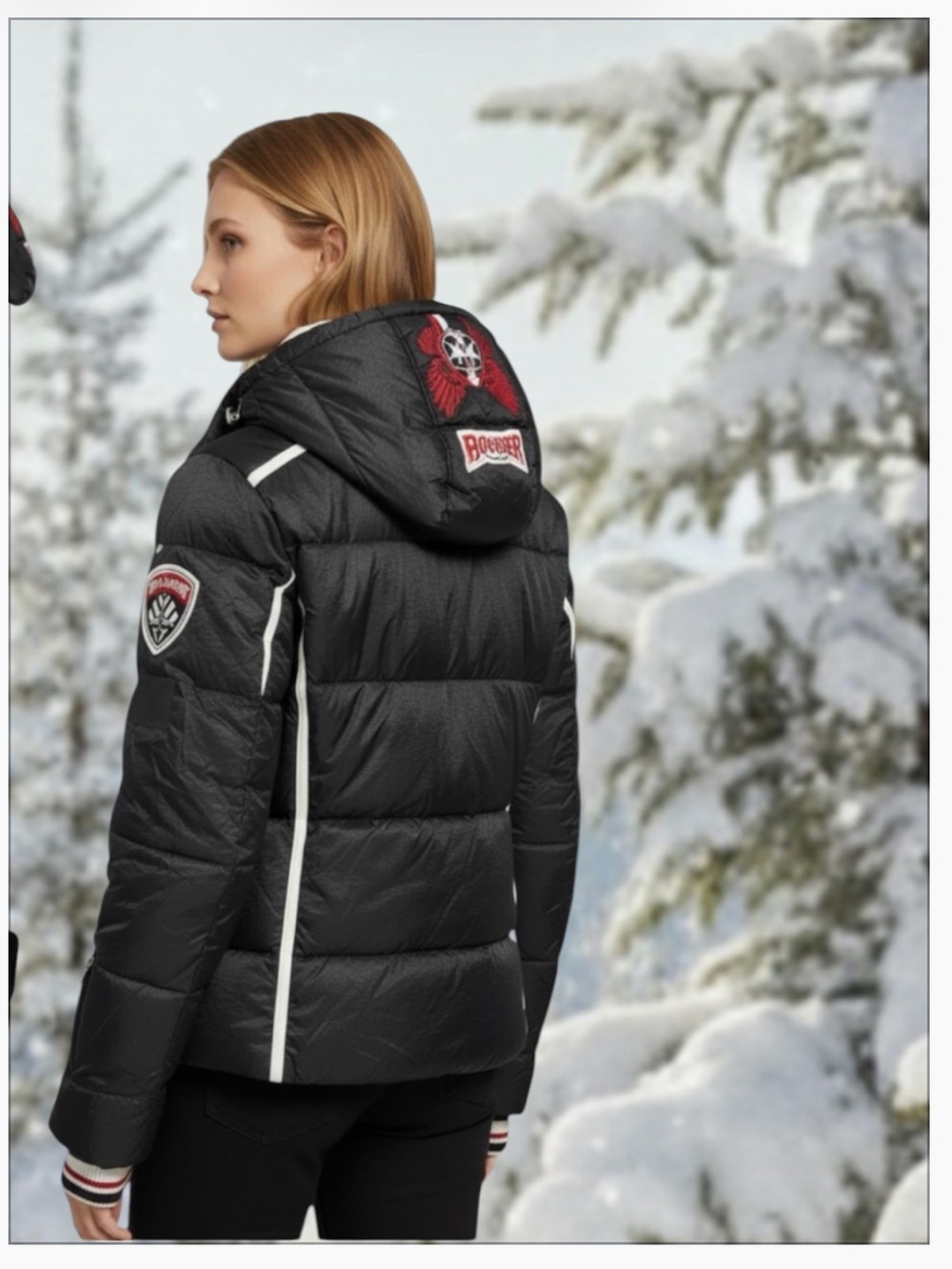 Bogner Black Ski Jacket Embroidered Arctic Explorer